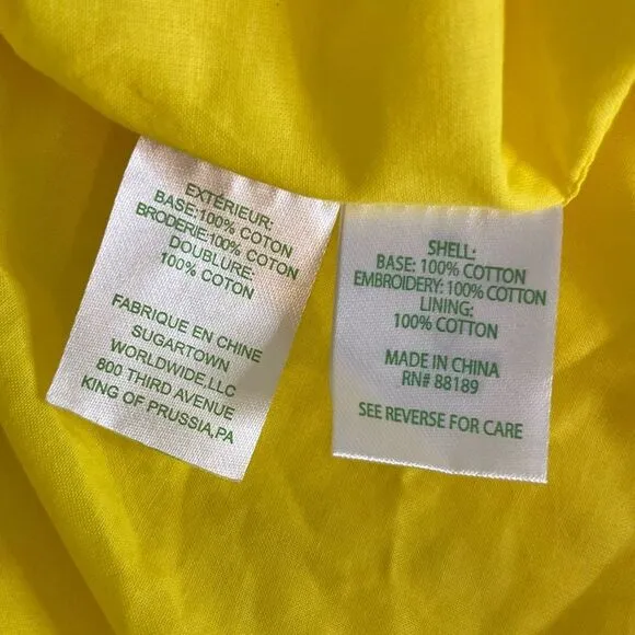 Lilly Pulitzer Yellow Leah Eyelet Bubble Skirt Size 10 New