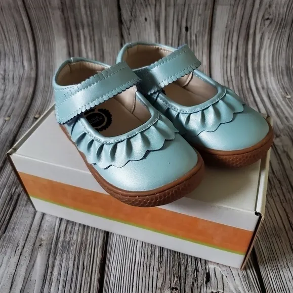Livie and Luca Ruche Shoes Blue Shimmer New in Box Back to School
