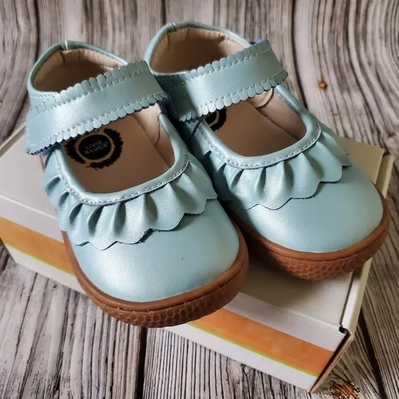 Livie and Luca Ruche Shoes Blue Shimmer New in Box Back to School