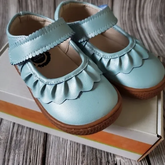 Livie and Luca Ruche Shoes Blue Shimmer New in Box Back to School