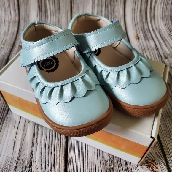 Livie and Luca Ruche Shoes Blue Shimmer New in Box Back to School