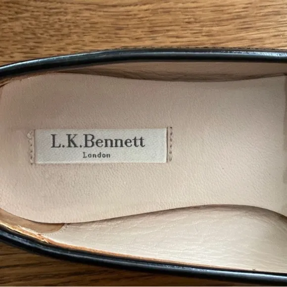 LK Bennett Black Gloss Penny Loafer 38 / 7.5