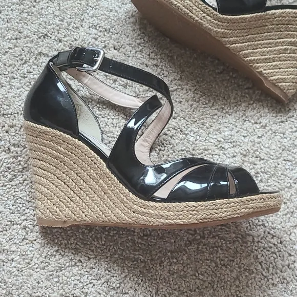 L.K. Bennett Maggie Peep toe Wedge Espadrilles