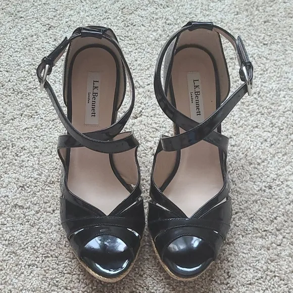 L.K. Bennett Maggie Peep toe Wedge Espadrilles
