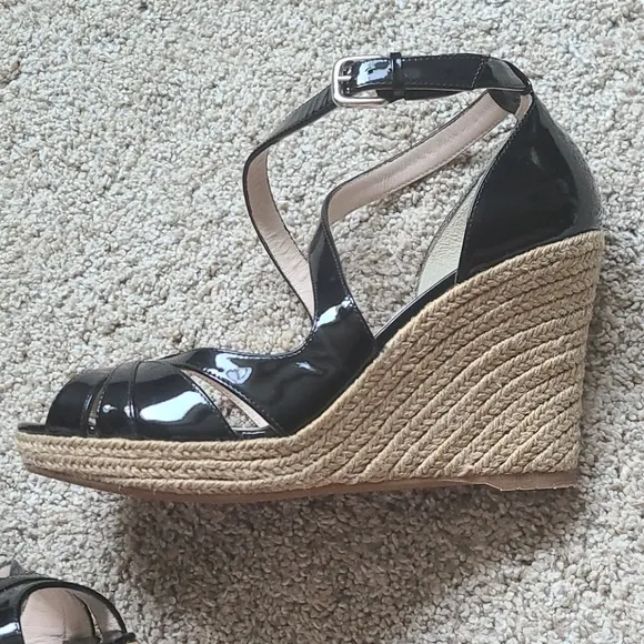 L.K. Bennett Maggie Peep toe Wedge Espadrilles