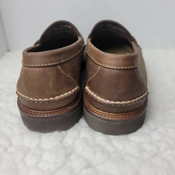 L.L. Bean Men's Penny Loafers Size 12 EE Boat Shoes Brown Leather Shoes