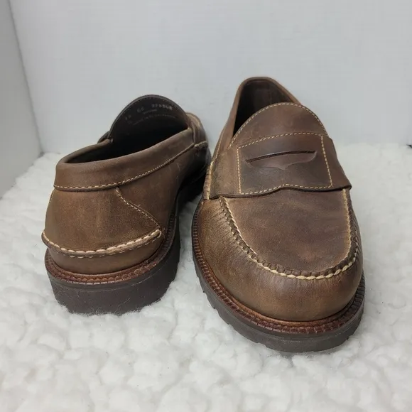 L.L. Bean Men's Penny Loafers Size 12 EE Boat Shoes Brown Leather Shoes