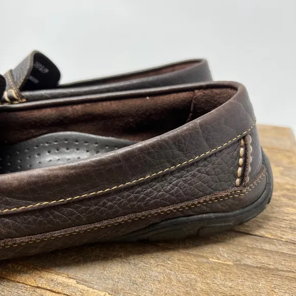 LL Bean Shoes Mens 11 Brown Leather Penny Driving Loafers Moccasin Preppy Boat