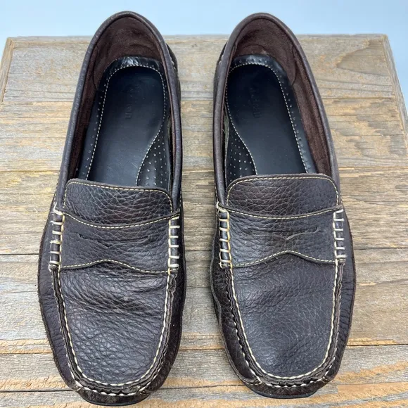 LL Bean Shoes Mens 11 Brown Leather Penny Driving Loafers Moccasin Preppy Boat