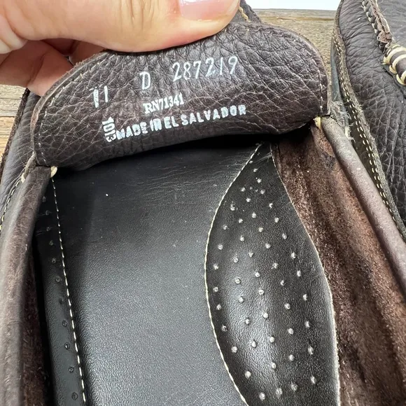 LL Bean Shoes Mens 11 Brown Leather Penny Driving Loafers Moccasin Preppy Boat