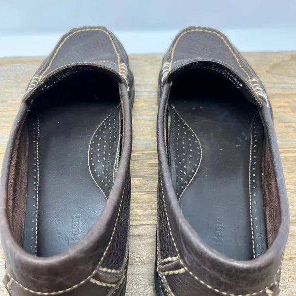 LL Bean Shoes Mens 11 Brown Leather Penny Driving Loafers Moccasin Preppy Boat