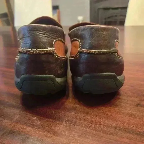 L.L. Bean Two Tone Mens Slip On Driving Loafer Shoes Brown Size 13