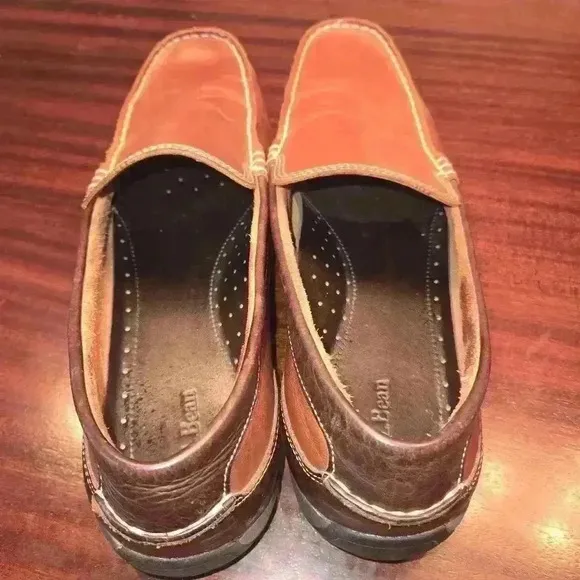 L.L. Bean Two Tone Mens Slip On Driving Loafer Shoes Brown Size 13