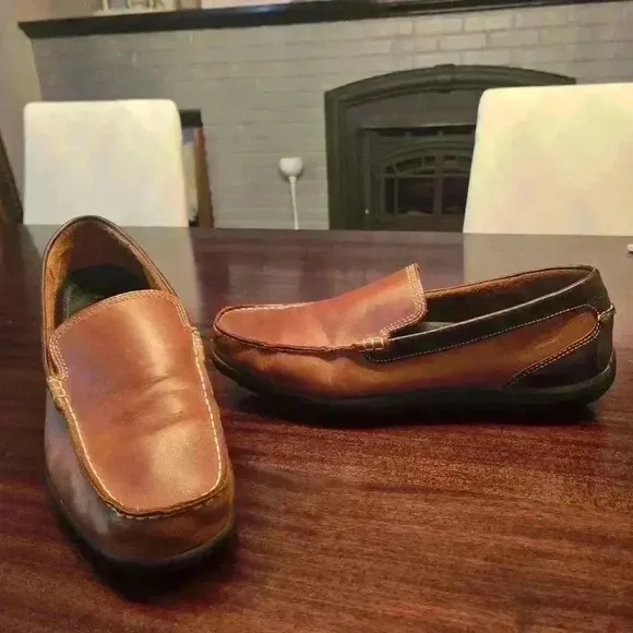 L.L. Bean Two Tone Mens Slip On Driving Loafer Shoes Brown Size 13