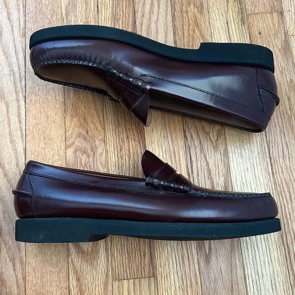 LL Bean Burgundy Penny Loafers Men’s Size 14 EE