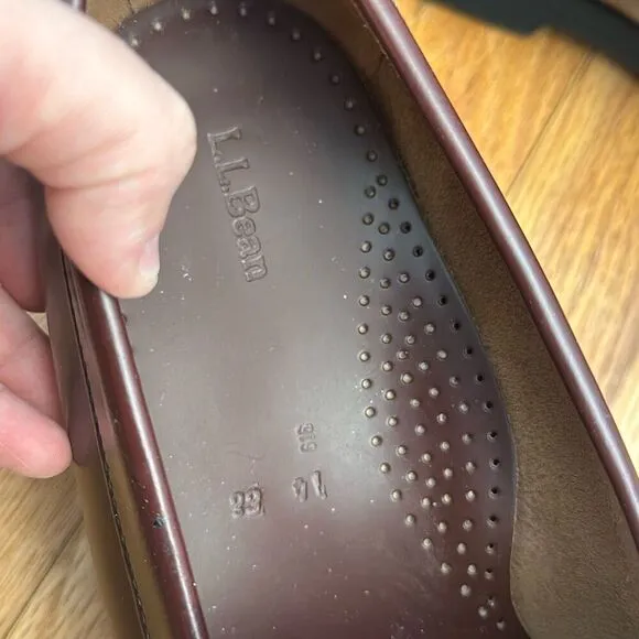LL Bean Burgundy Penny Loafers Men’s Size 14 EE