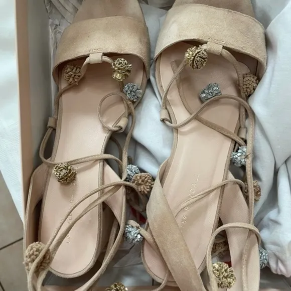 Loeffler Randall Bea Suede Ankle Wrap Sandal 11