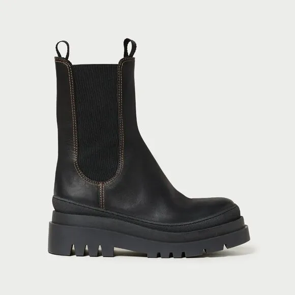 Loeffler Randall Carlota Black Chunky Lug Boot Black Size 6.5 NEW IN BOX