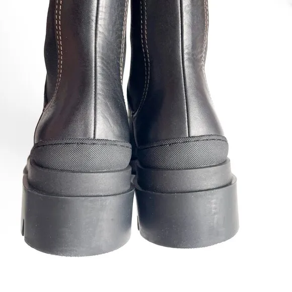 Loeffler Randall Carlota Black Chunky Lug Boot Black Size 6.5 NEW IN BOX