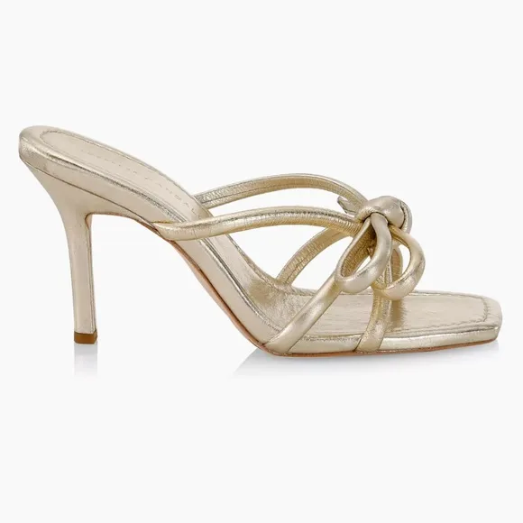 Loeffler Randall Margi Bow Metallic Leather Sandals