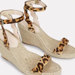 LOEFFLER RANDALL Parker Leopard Print Wedge Sandals 7