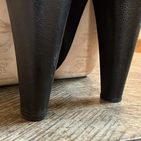Loeffler Randall Wendy Black Leather Convertible Knit Sock Heeled Boots