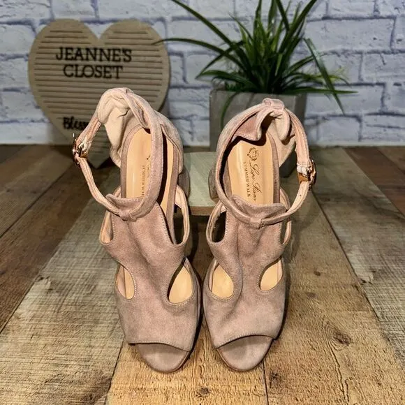 Loro piana nude/pink suede heel sandals