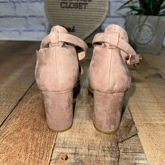 Loro piana nude/pink suede heel sandals