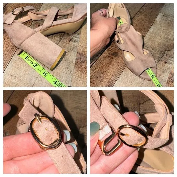 Loro piana nude/pink suede heel sandals