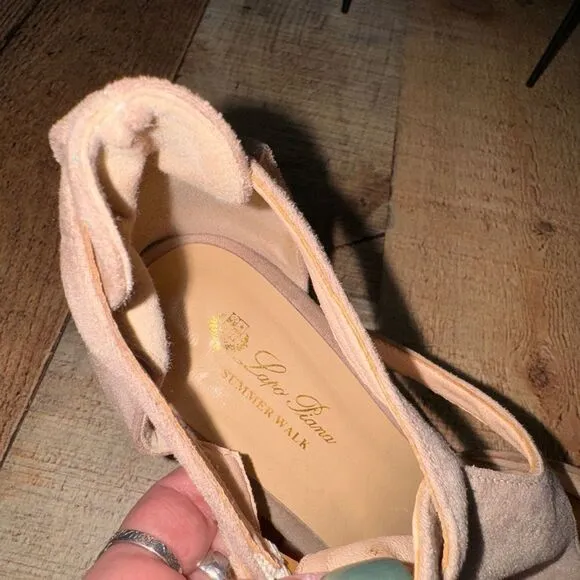 Loro piana nude/pink suede heel sandals