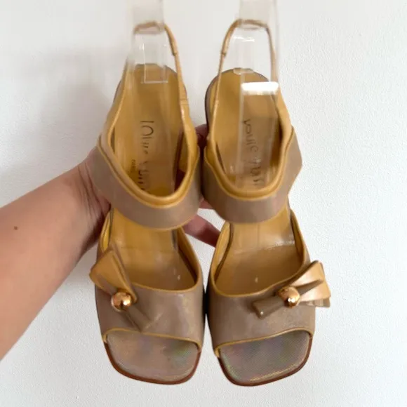 Louis Vuitton LV Vintage Slingback Heels Butter Yellow and tan Size EU 37.5