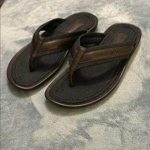 Louis Vuitton Men's Tulum blue/Brown Flip Flop size 11