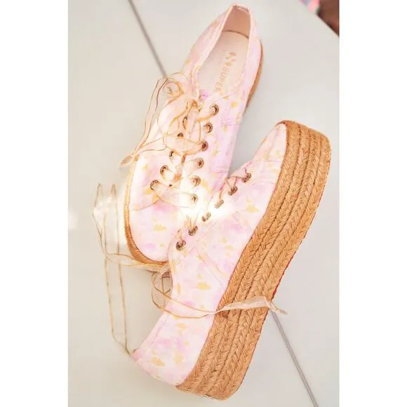 LoveShackFancy x Superga Platform Floral Canvas Sneaker size 7.5