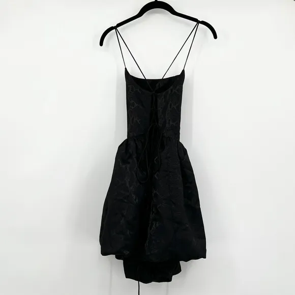 LPA REVOLVE BLACK PUFF STRAPPY BACK CORSET STYLE MINI PARTY COCKTAIL DRESS 2
