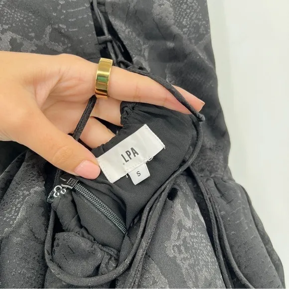 LPA REVOLVE BLACK PUFF STRAPPY BACK CORSET STYLE MINI PARTY COCKTAIL DRESS 2
