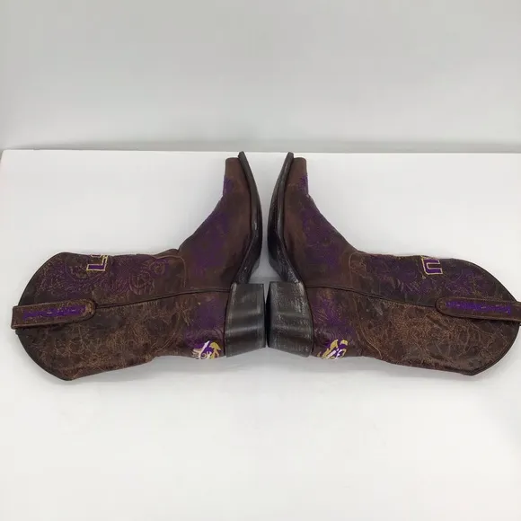 LSU Louisiana State University GameDay 13” Western Distressed Boots Size 6.5