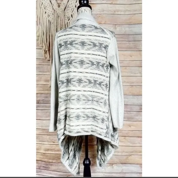 Lucky Brand | Aztec Print Knit Waterfall Cardigan