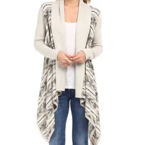 Lucky Brand | Aztec Print Knit Waterfall Cardigan
