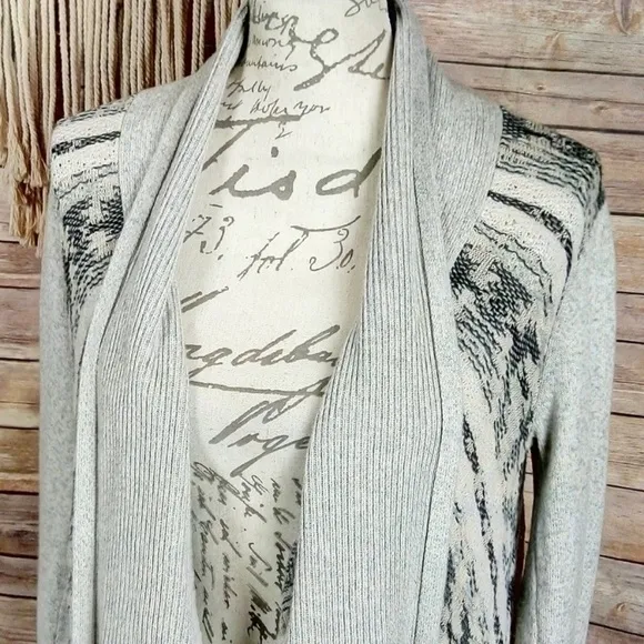Lucky Brand | Aztec Print Knit Waterfall Cardigan