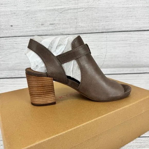 Lucky Brand Women's Juliane Coffee Lima Nubuck Block Heel Sandals Size 9.5