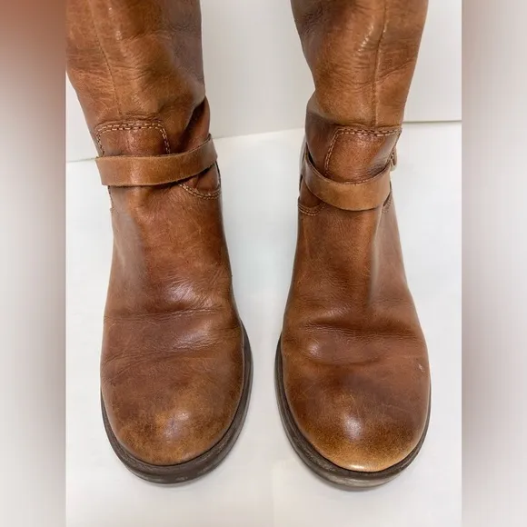 LUCKY BRAND Women’s Rollie Leather Boots in Tan Size 8M