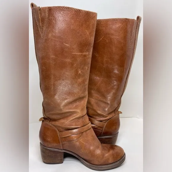 LUCKY BRAND Women’s Rollie Leather Boots in Tan Size 8M
