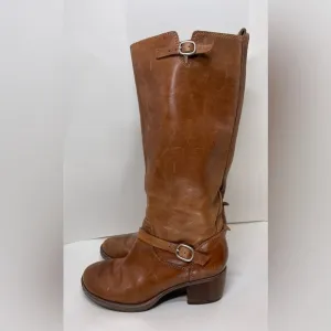 LUCKY BRAND Women’s Rollie Leather Boots in Tan Size 8M