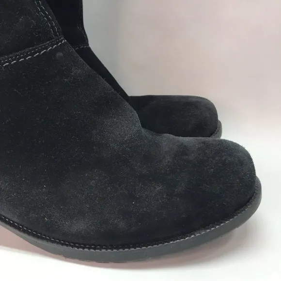 Luftpolster Ara Black Suede Leather Mid Calf Fleece Lined Zip Up Boots 9.5