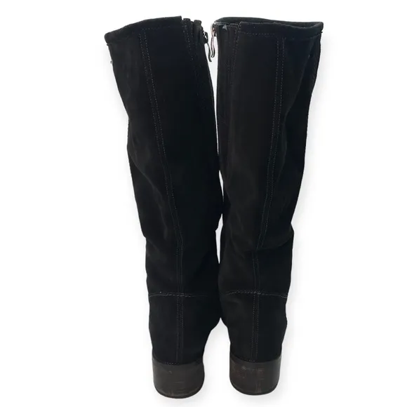 Luftpolster Ara Black Suede Leather Mid Calf Fleece Lined Zip Up Boots 9.5