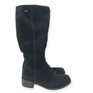 Luftpolster Ara Black Suede Leather Mid Calf Fleece Lined Zip Up Boots 9.5