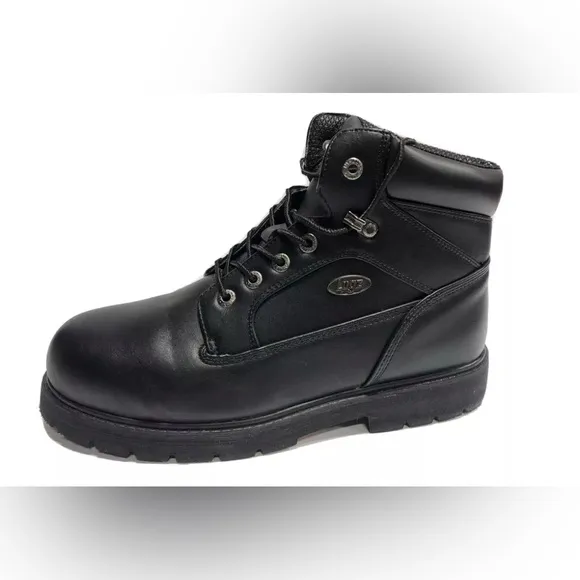 Lugz, Mortar Mid St, Black Leather Boots, Men’s Size 12M