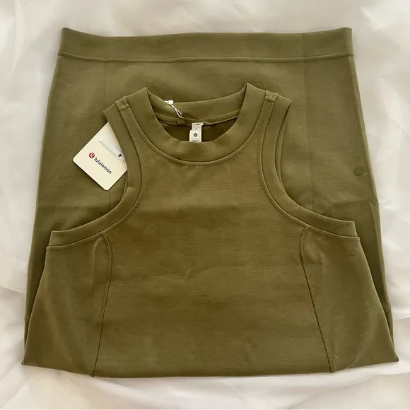 Lululemon Softstreme Back In Action DressBronze GreenSize 2