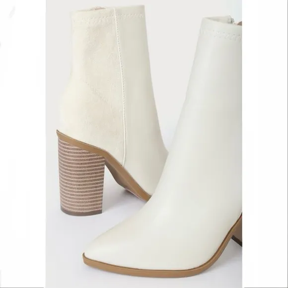 Lulu’s Mid-Calf Booties in Bone Color Size 11 New In Box