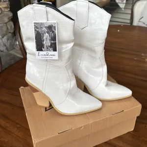 Luxedress Classy Croc Effect Geometric Heel Boots Women’s size 39